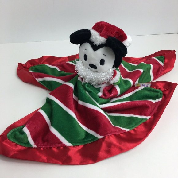 Hallmark Disney Itty Bittys Holiday Mickey Mouse Lovey Security Blanket Baby New - Picture 4 of 12